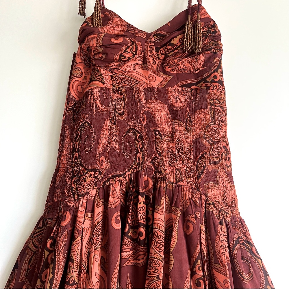 FARM Rio x Anthropologie Leopard Paisley Printed Midi Dress Size Medium M NWT - Picture 11 of 16